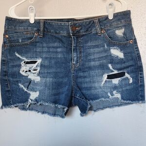 Distressed Denim Shorts